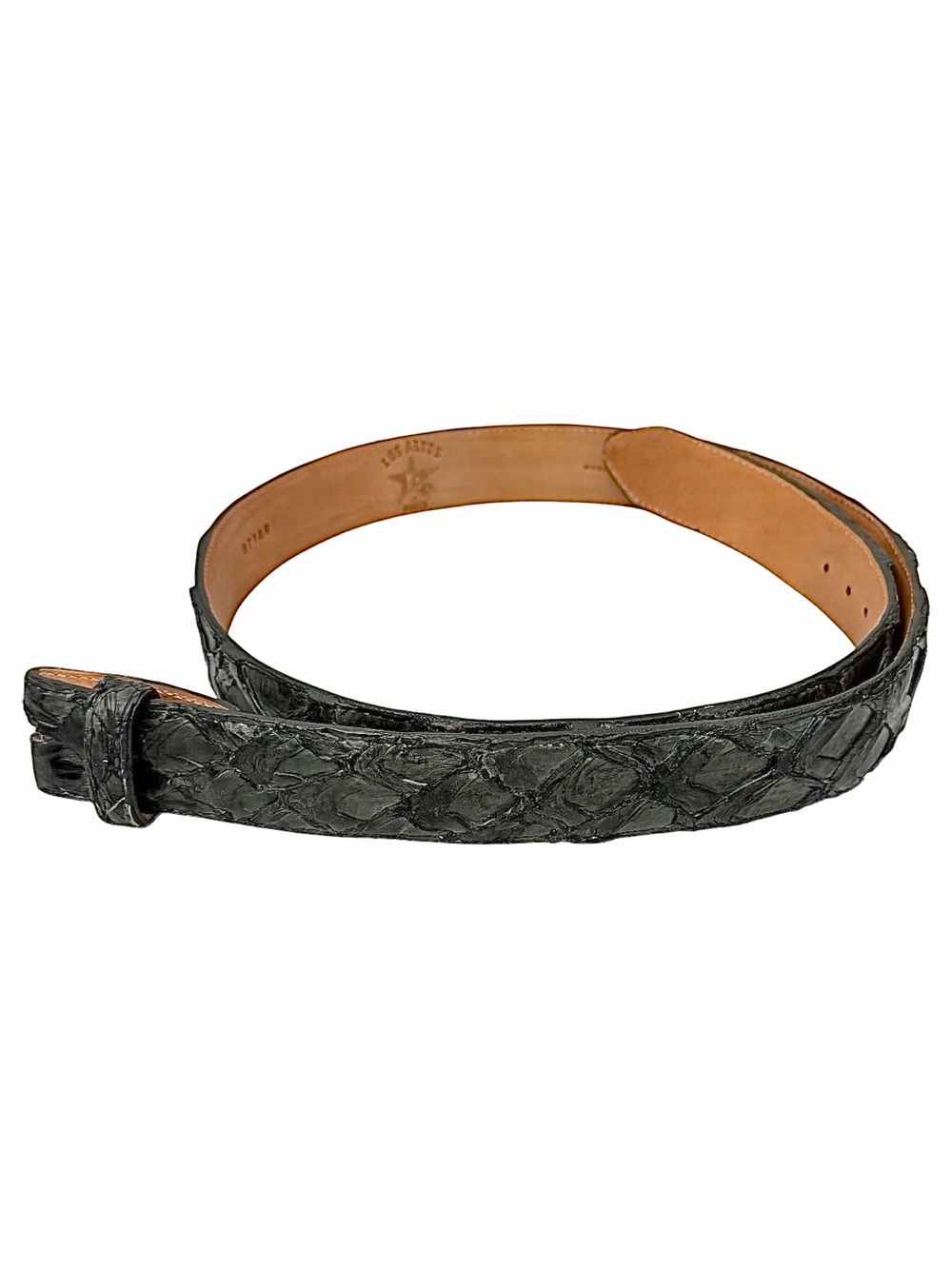 Los Altos Genuine Pirarucu Belt Gray Exotic Leather Western Size 44